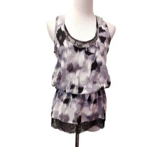 NWT pure sugar silk racer back lace tank women's size Small (87)